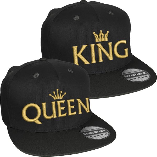 Snapback Basecap mit Motiv "King & Queen"  + Krone bestickt