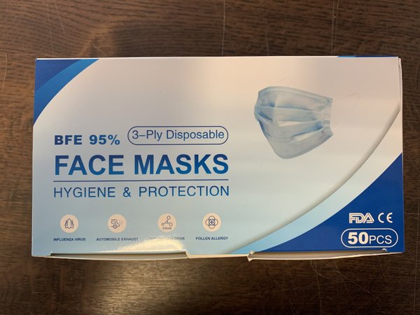 Mundschutz Mund-Nasen-Schutz MNS 3-lagig Einweg Atem-Maske Schutzmaske BFE 95% CE (Staffelpreise)