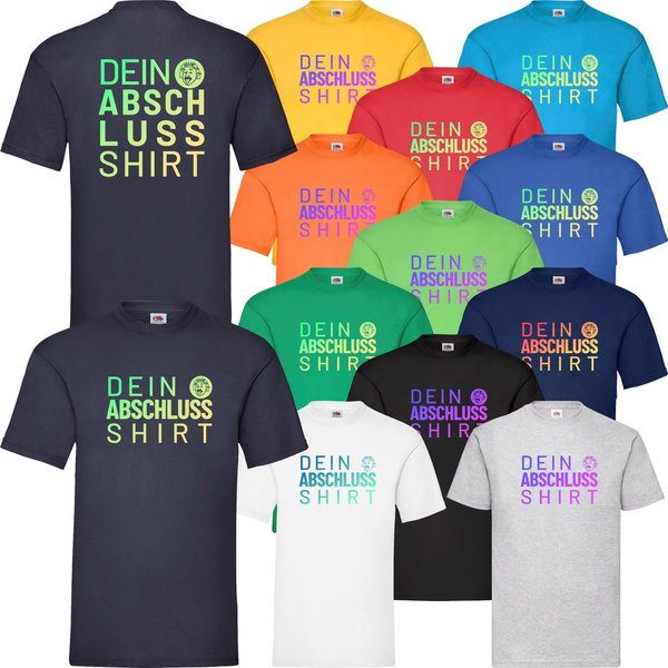 Abschluss-T-Shirt mit Wunschmotiv bedruckt im vollfarbigen Digitaldruck